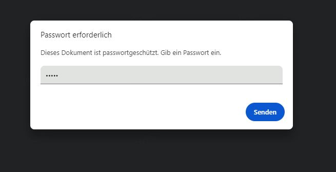 PDF Passwort zum Öffnen eingeben