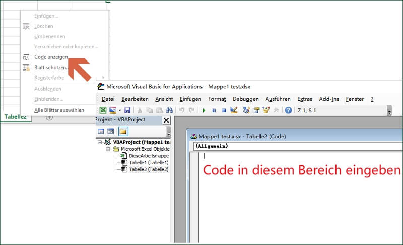 Excel Code anzeigen und Makro abrufen