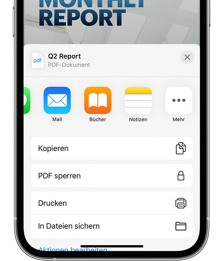 iPhone Dateien PDF sperren