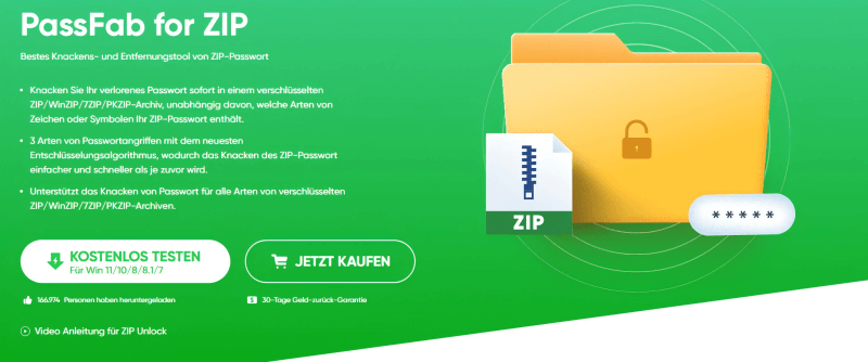 PassFab for ZIP - Kostenloser ZIP-Passwort-Recovery