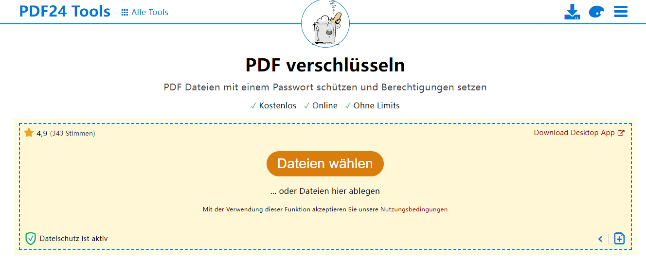 pdf24 passwort schützen