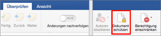 Überprüfen Option auf Word unter Mac