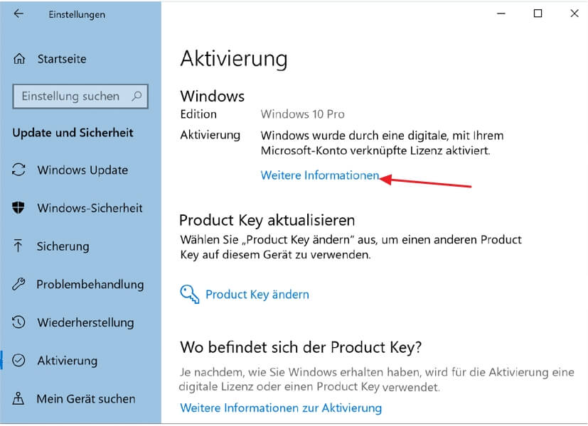 windows 10 produktschlüssel auslesen