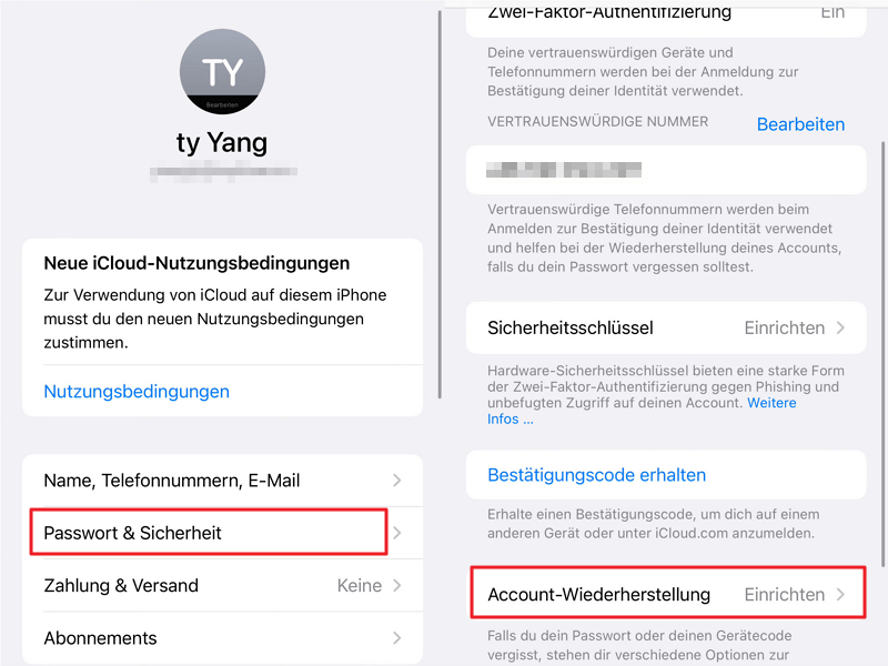 iPhone Apple ID Accountwiederherstellung