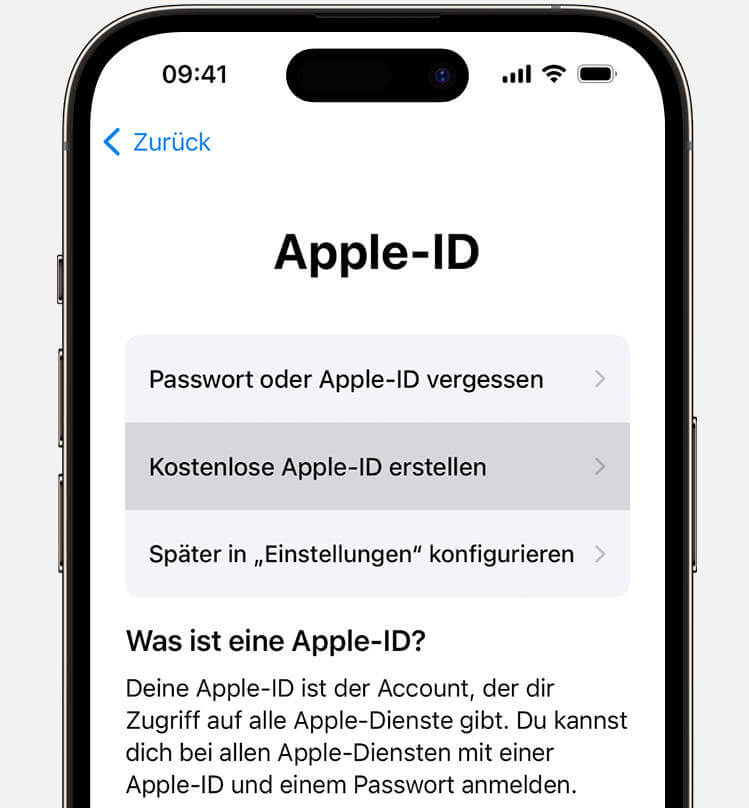 apple id gratis erstellen