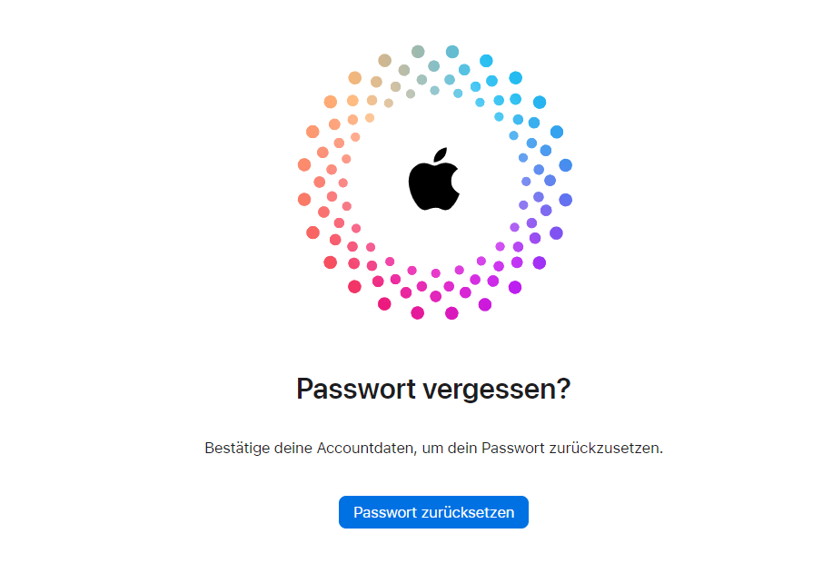 apple id passwort zurücksetzen bei iforgot