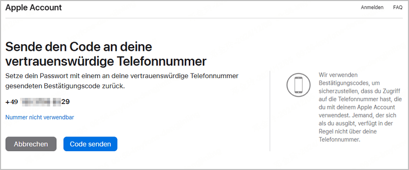 Telefonnummer bestätigen