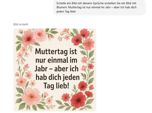 Bild für Muttertag mit ChatGPT generieren