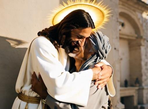 AI-Umarmung mit Jesus