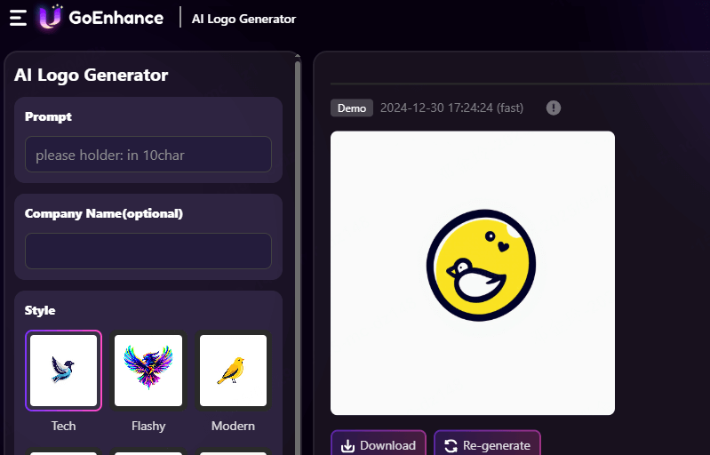 Logo mit GoEnhance AI generieren