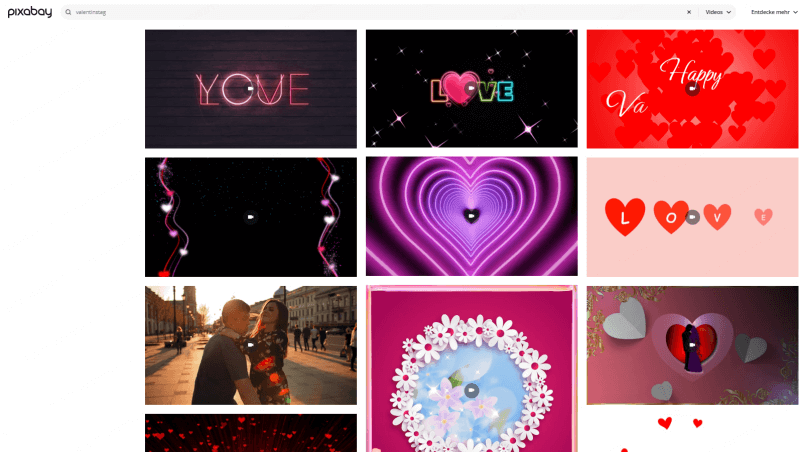 Pixabay bietet Valentinstag Videos