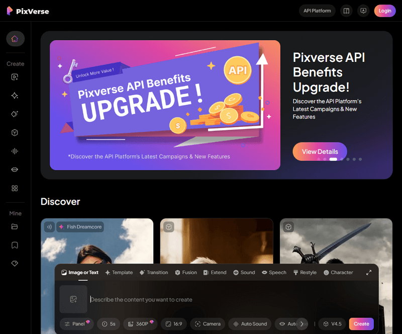 PixVerse AI Dashboard