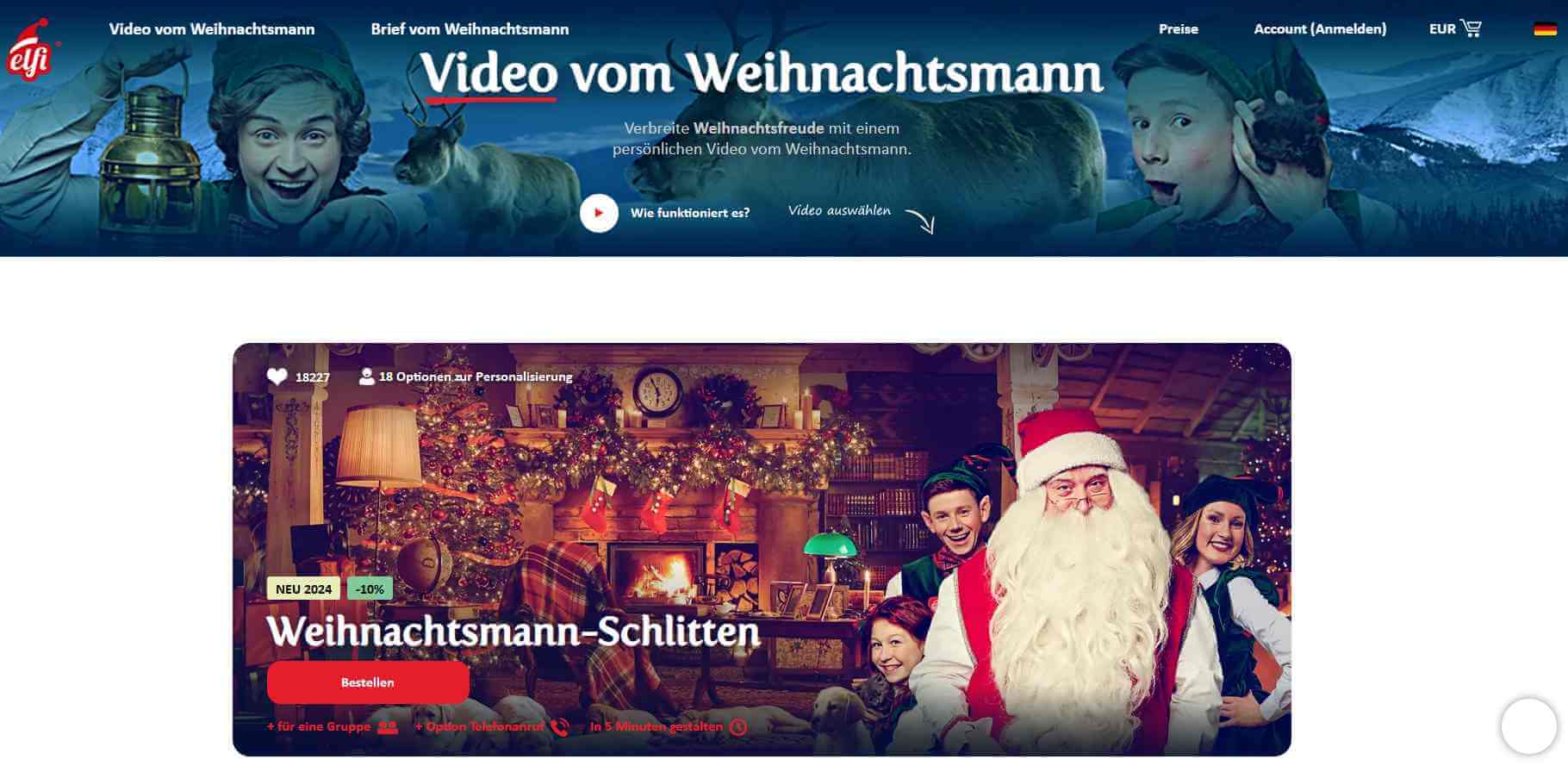 Elfi Santa - Plattform, um eine magische Weihnachtsmann Videoschaft zu erstellen