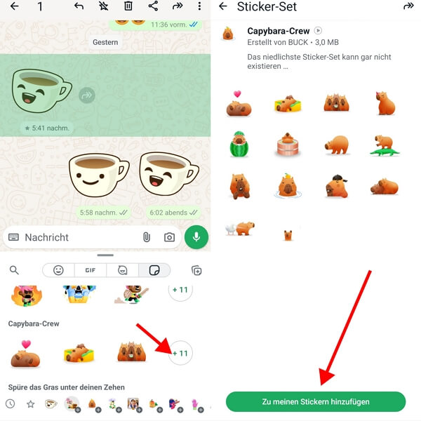 Whatsapp Zu meinen Stickern hinzufügen