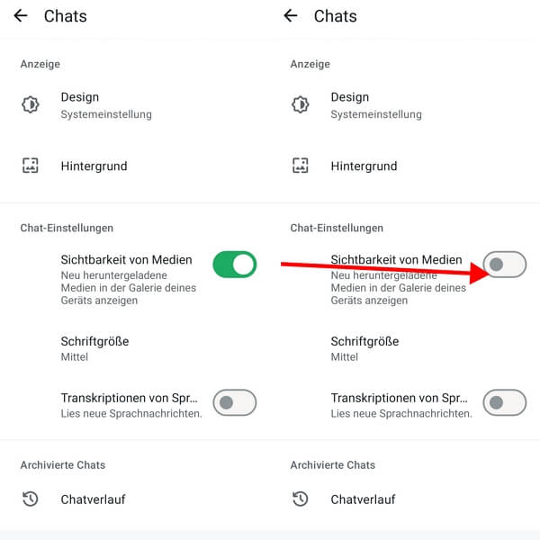 Android WhatsApp Bilder nicht in Galerie speichern