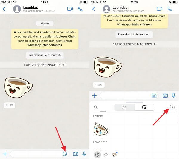 Whatsapp neue Sticker speichern