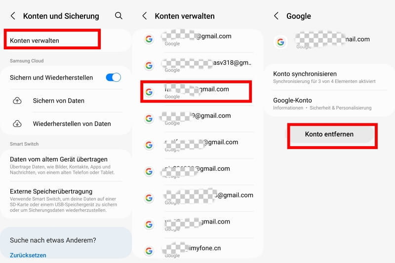 nicht verwendendes Google Konto entfernen