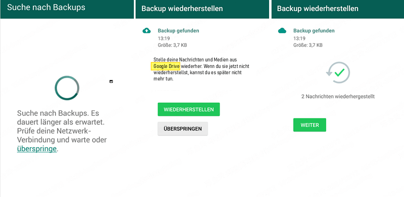 WhatsApp Chat Backup auf neues Handy Android