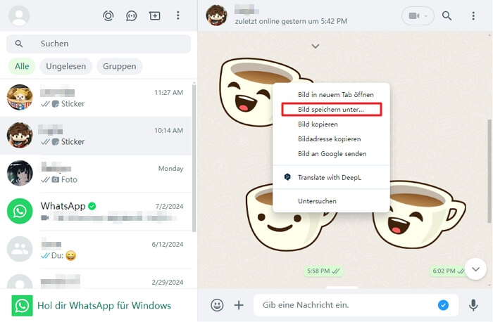 whatsapp sticker auf pc speichern