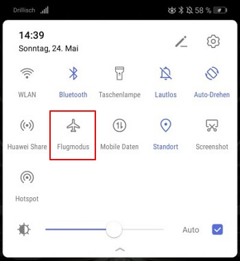 kein Ton bei Google Maps - Flugmodus ein-/ausschalten