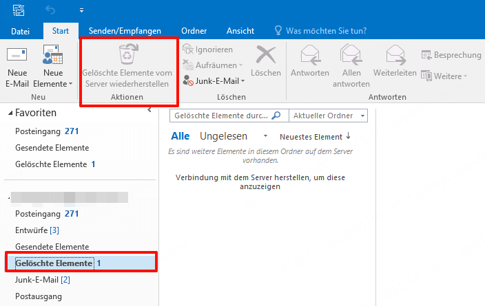 gelöschte Mails bei Outlook wiederherstellen