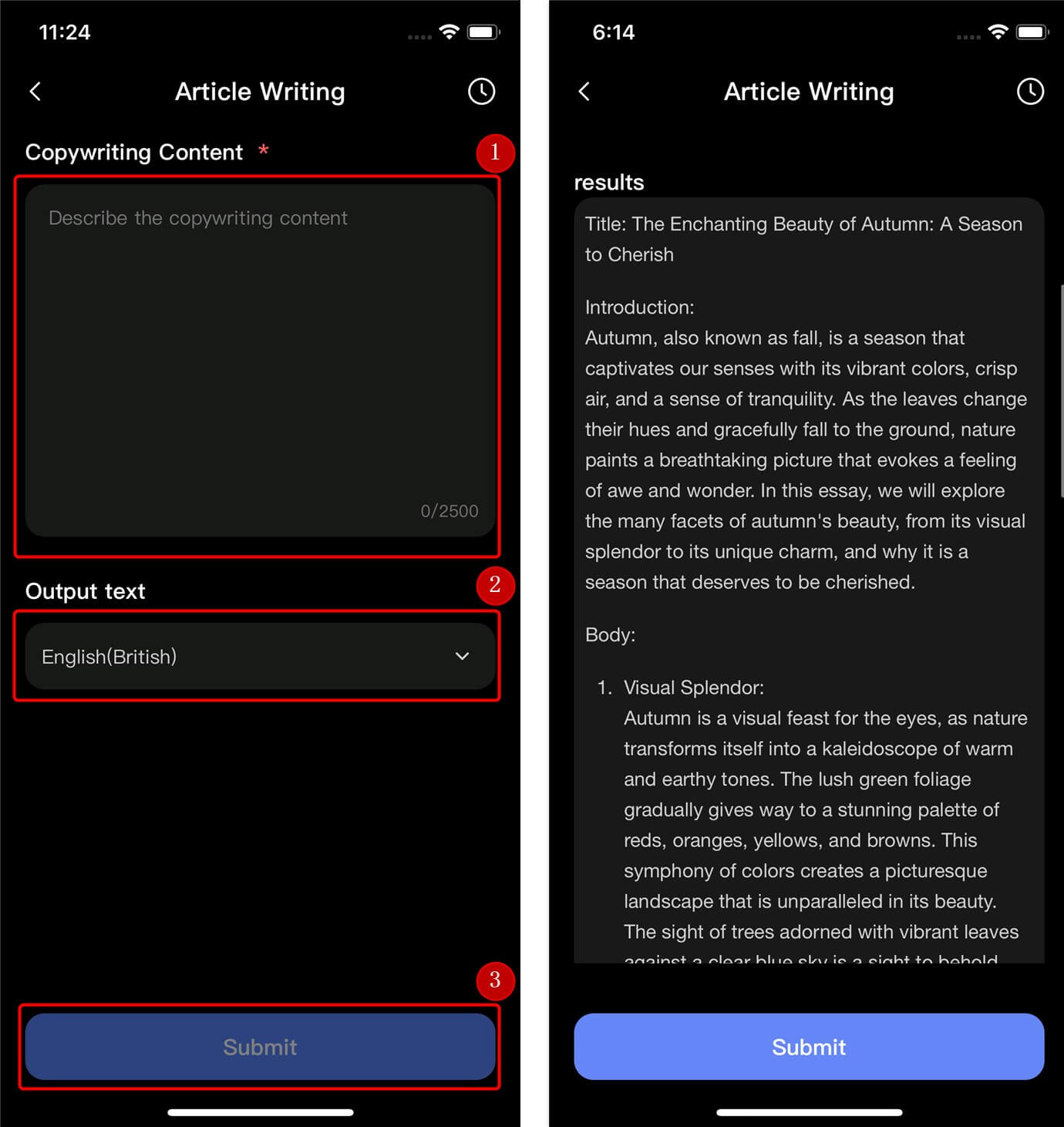 KI-Text schreiben mit ChatArt App