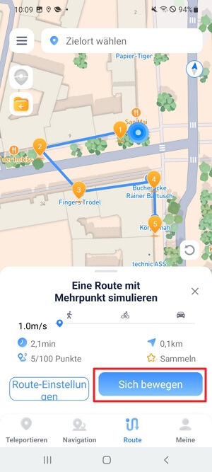imyfone anyto android Mehrpunkt-Route