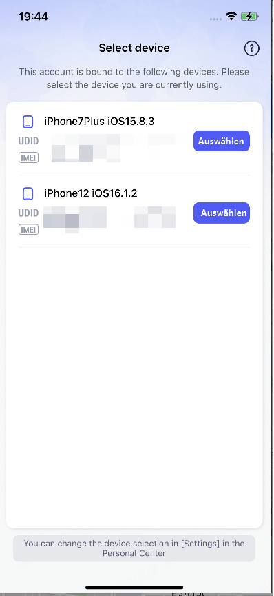 ein Gerät auswählen