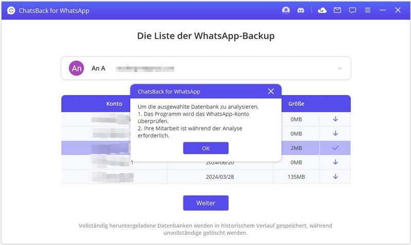 WhatsApp Backup analysieren