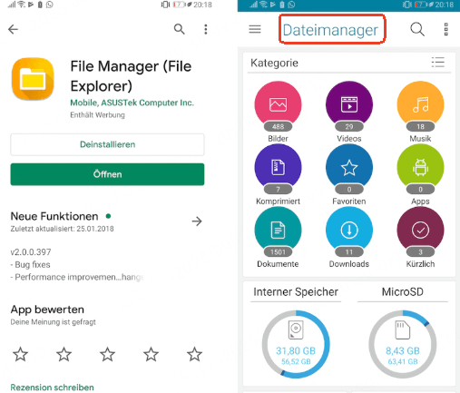 Verbinden Sie das OTG-Kabel mit Ihrem Android-Handy