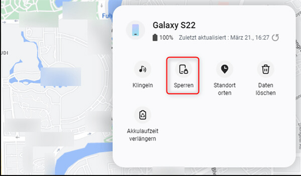 wählen Sie die Option „Mein Gerät entsperren“