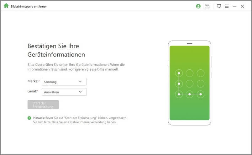 Bestätigen Sie Ihre Geräteinformationen