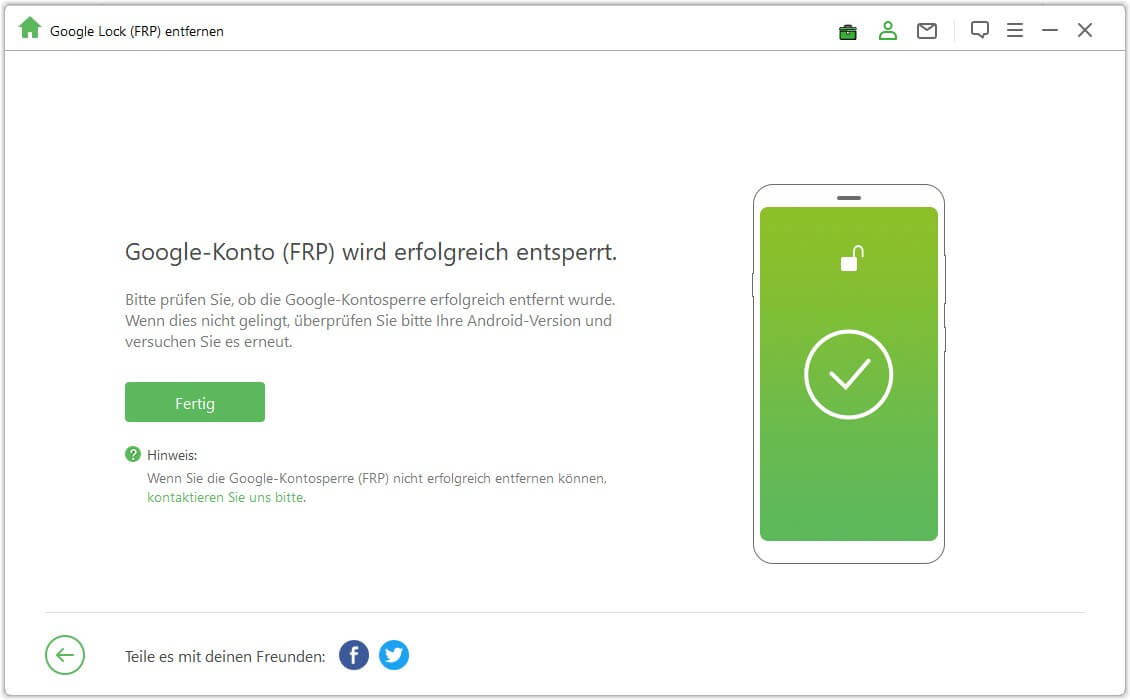 Google frp-Sperre erfolgreich entsperrt