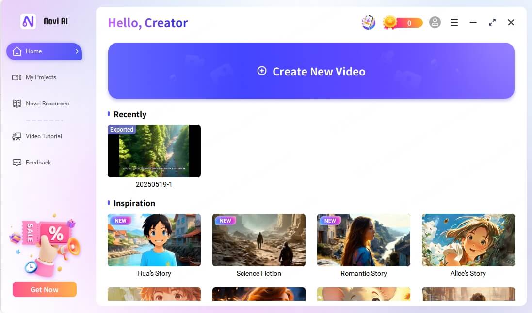 iMyFone Novi AI Oberfläche