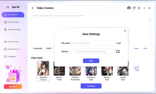 In Novi AI deinen Videostil anpassen