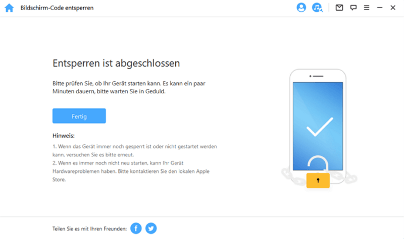 iPhone entsperren fertig