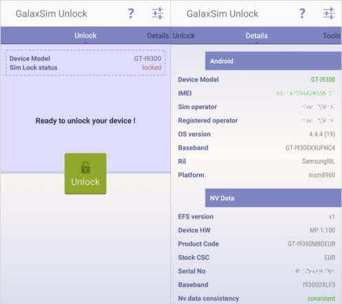 GalaxSim Unlock SIM-netværkslås