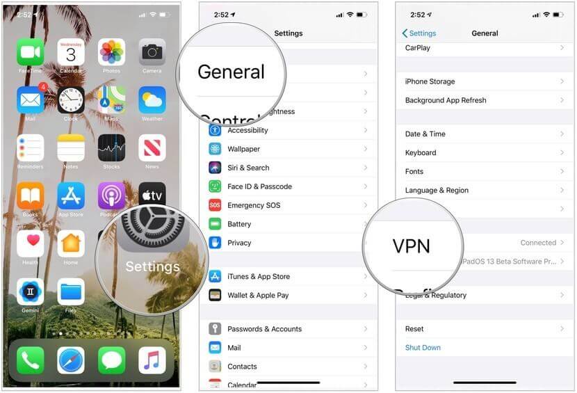 iPhone VPN-indstillinger