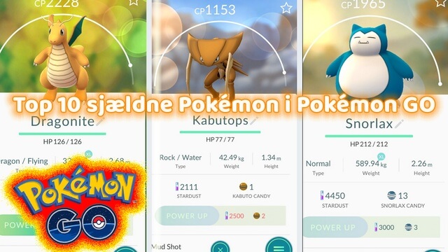 Top 10 sjældne Pokémon i Pokémon GO