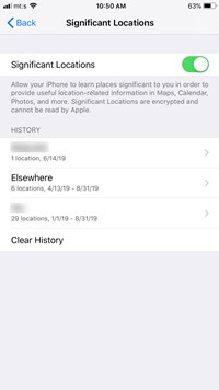 Slå Significant Location fra på iPhone