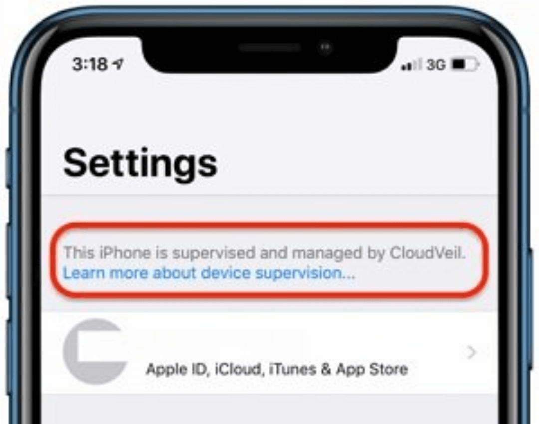 Denne iPhone er overvåget og administreret af XXX