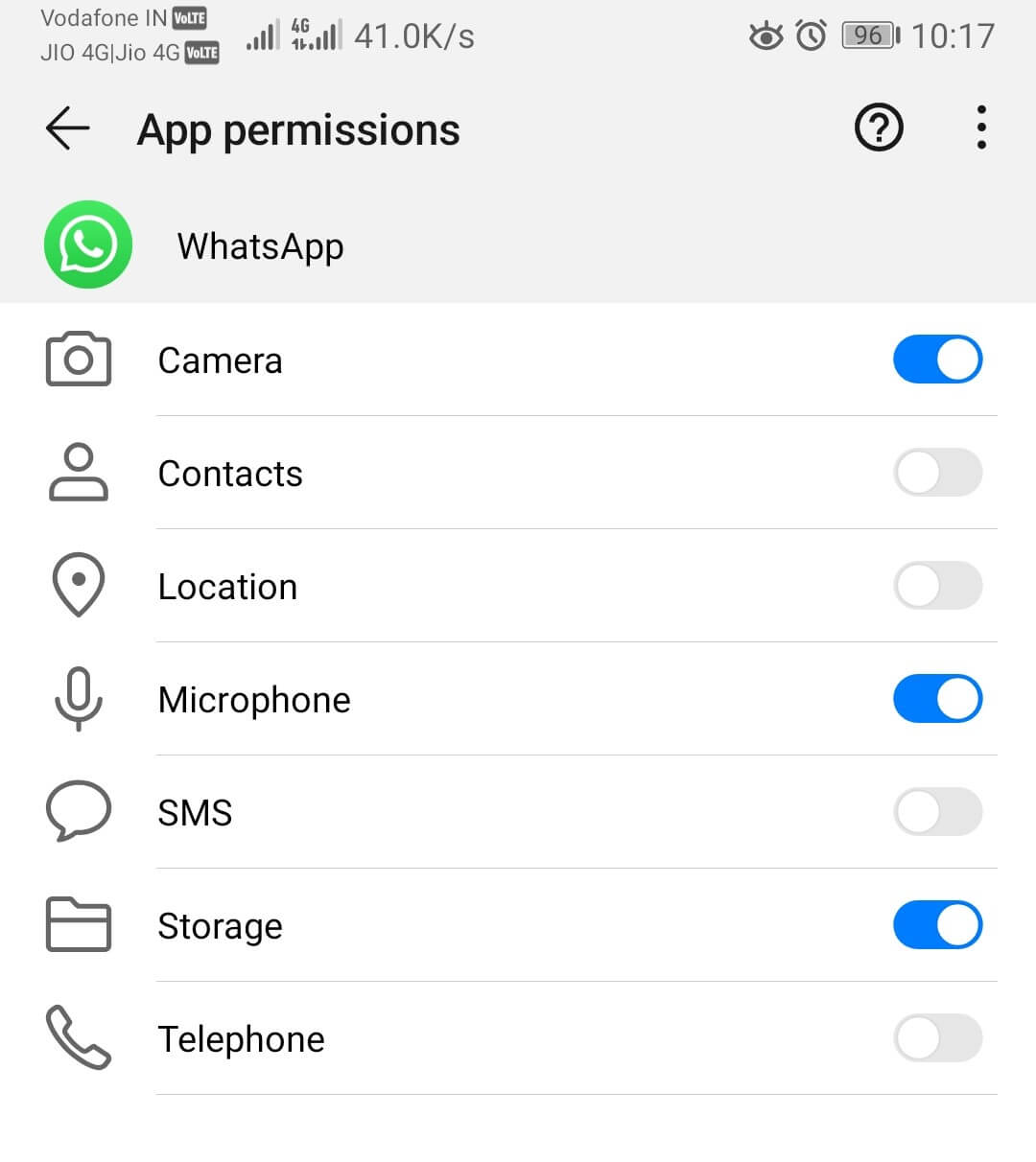 kontrollér WhatsApp-tilladelser på Android
