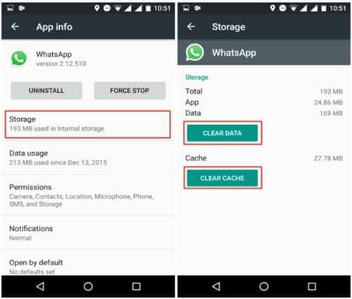 Ryd WhatsApp-cache på Android