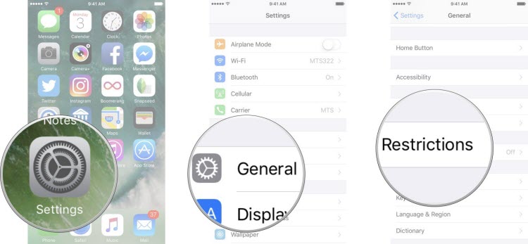 Deaktivér begrænsninger på iPhone