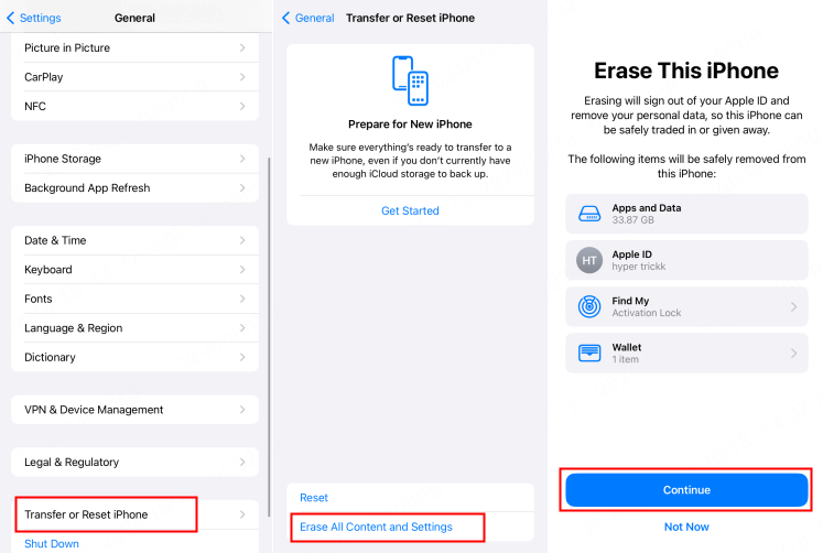 slet alt indhold og indstillinger fra iphone