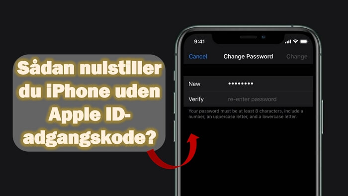 Jhvordan man nulstiller iphone uden apple id adgangskode