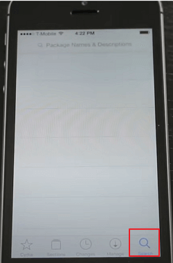 tryk på søg i Cydia