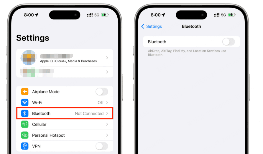 deaktiver Bluetooth