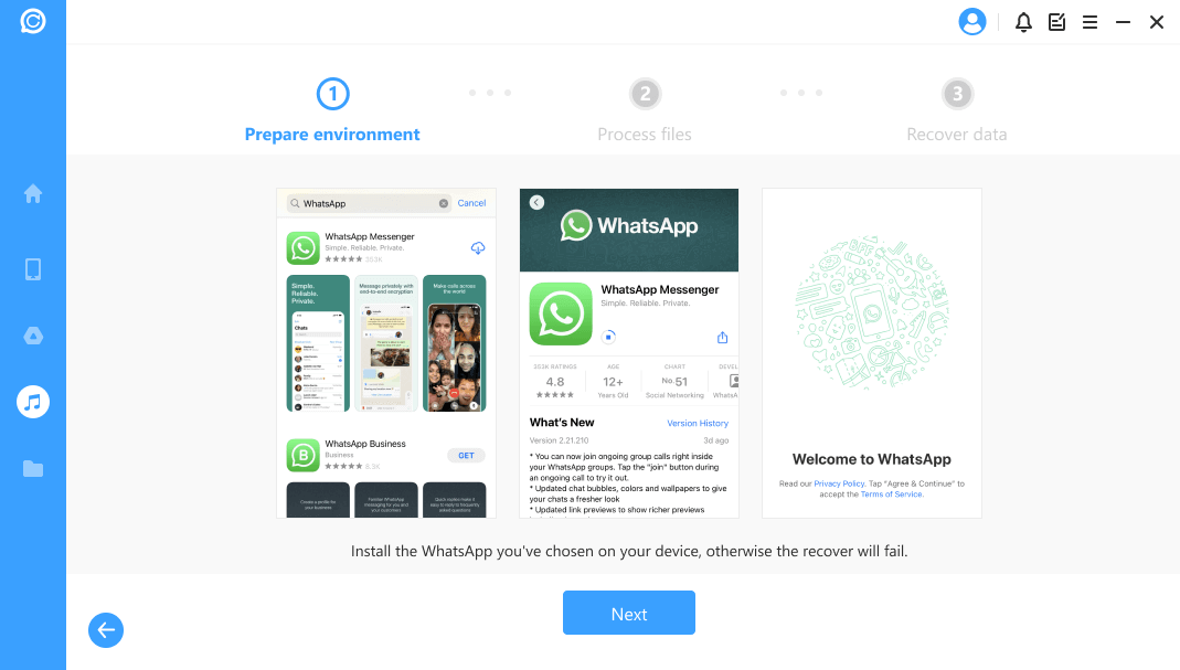 download og installer WhatsApp-appen