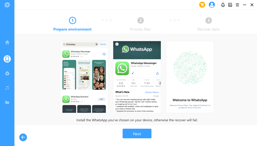 download og installer WhatsApp